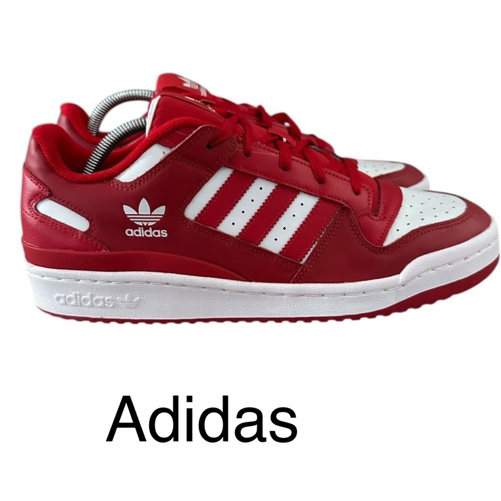 Men’s ADIDAS Forum Low  3 STREIFEN The Brand Low Top Sneakers, Red White, SZ. 11